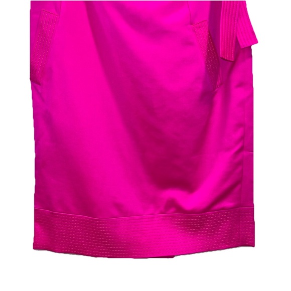 OSCAR DE LA RENTA Skirt Bright Pink Size 16 Wool Silk Belted Pencil Office NWT - Picture 5 of 15